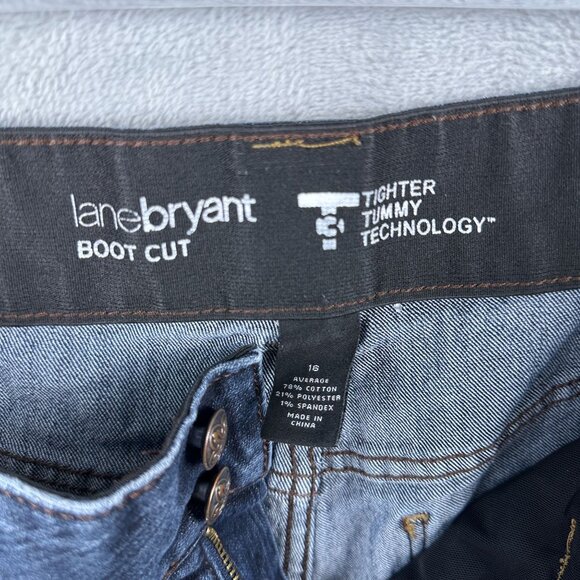 Lane Bryant Bootcut Jeans Womens Size 16 Tighter Tummy Technology High Rise Blue - Picture 7 of 13